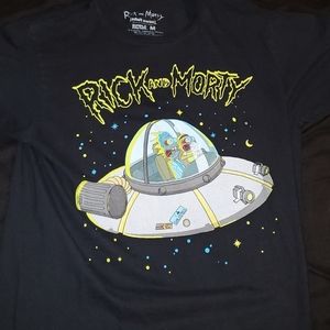Rick and Morty Mens Medium Black Graphic Tee